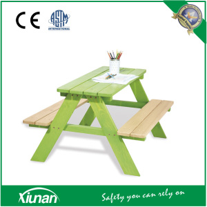 Outdoor and Indoor Kid′s Wooden Picnic Table with Benches