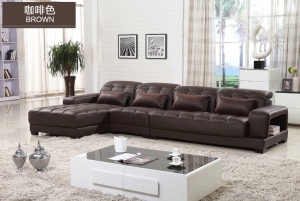 Bamboo Furniture Leather Sofa (a. L. 6817)