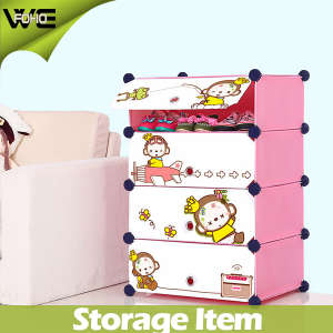 Home Cartoon Mokyo Pattern Plastic Shoe Storage Organizer Cabinet